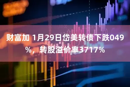 财富加 1月29日岱美转债下跌049%，转股溢价率3717%