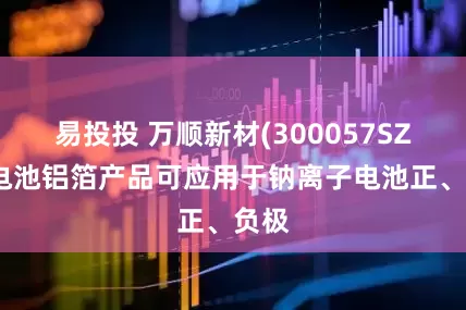 易投投 万顺新材(300057SZ)：电池铝箔产品可应用于钠离子电池正、负极